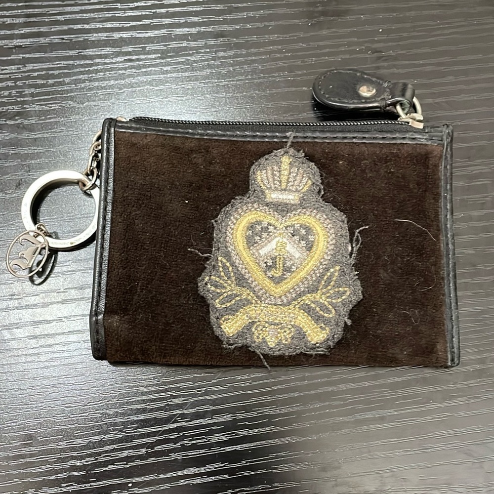 Juicy Couture brownish black fabric coin purse